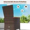 Set of 4 Mix Brown Rattan Chair with Beige Cushion Metal Frame Outdoor